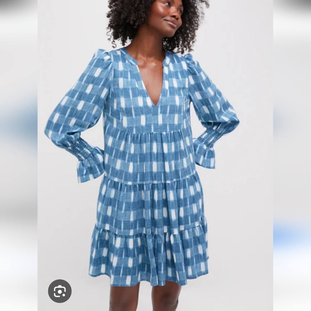 Pomander Place Blue Ikat Kenzo Mini Dress Size XS